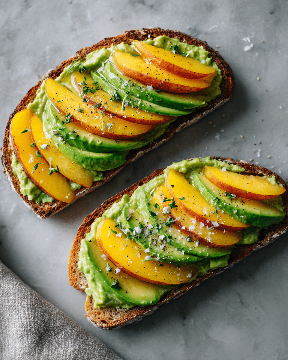 Summer Peach & Avocado Toast