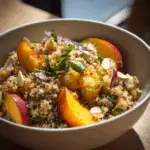 Easy Peach Basil Quinoa Salad