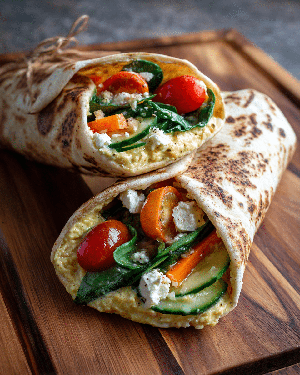 Easy Hummus Pita Wrap