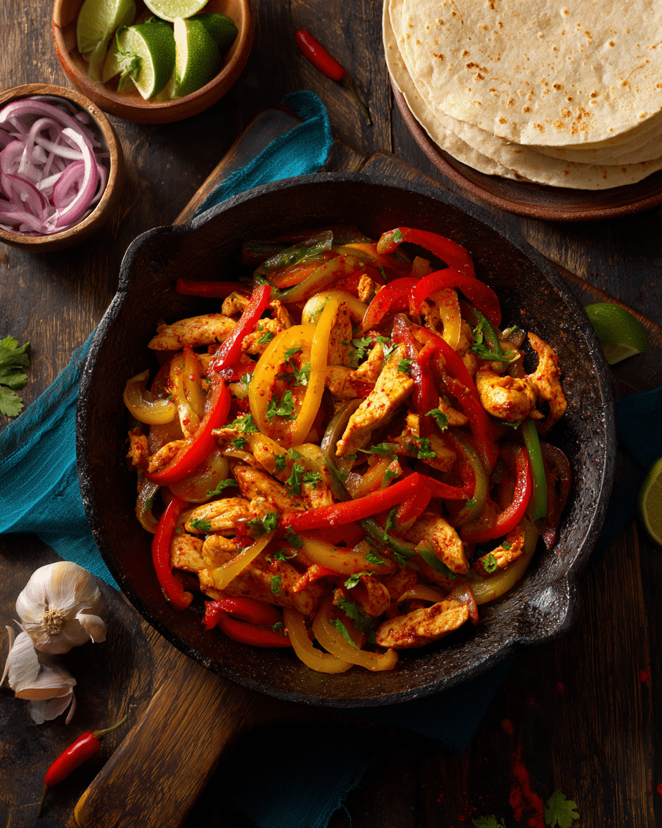 Sizzling Chicken Fajitas with Bell Peppers – Quick Skillet Meal
