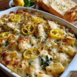 Banana Pepper Chicken Alfredo Bake