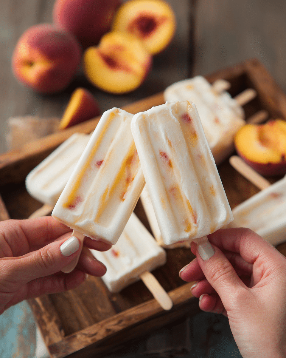 Easy Creamy Peach Popsicles