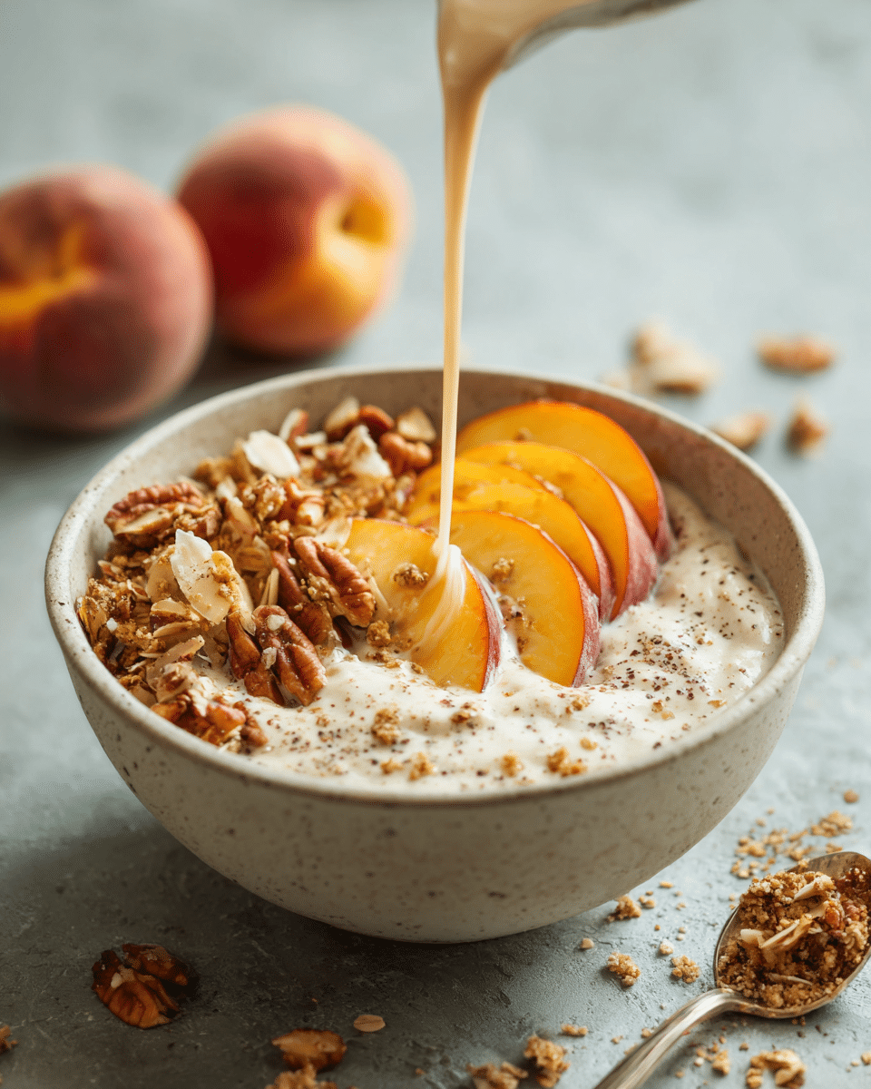 Peach Cobbler Smoothie Bowl