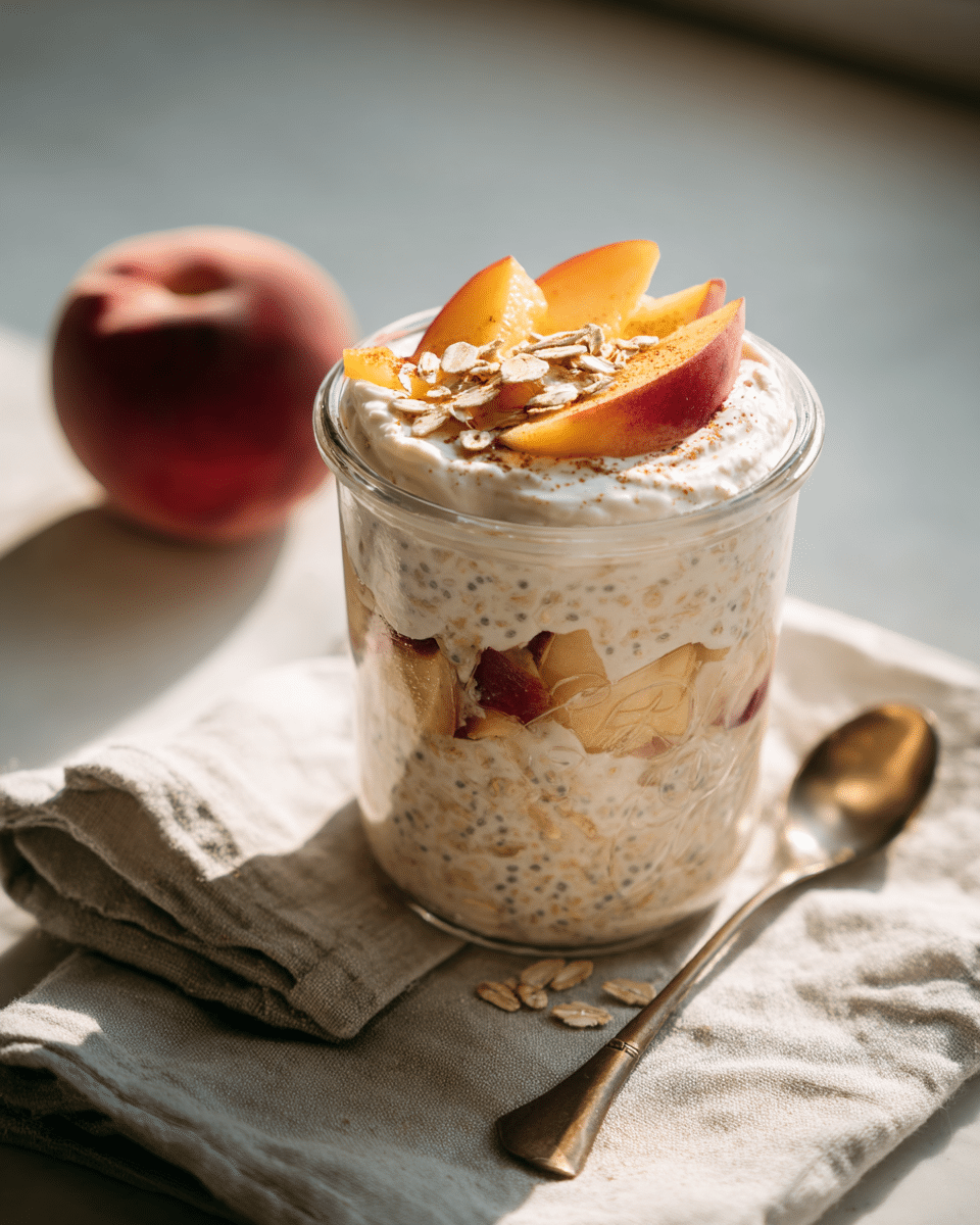 Peaches and Cream Overnight Oats
