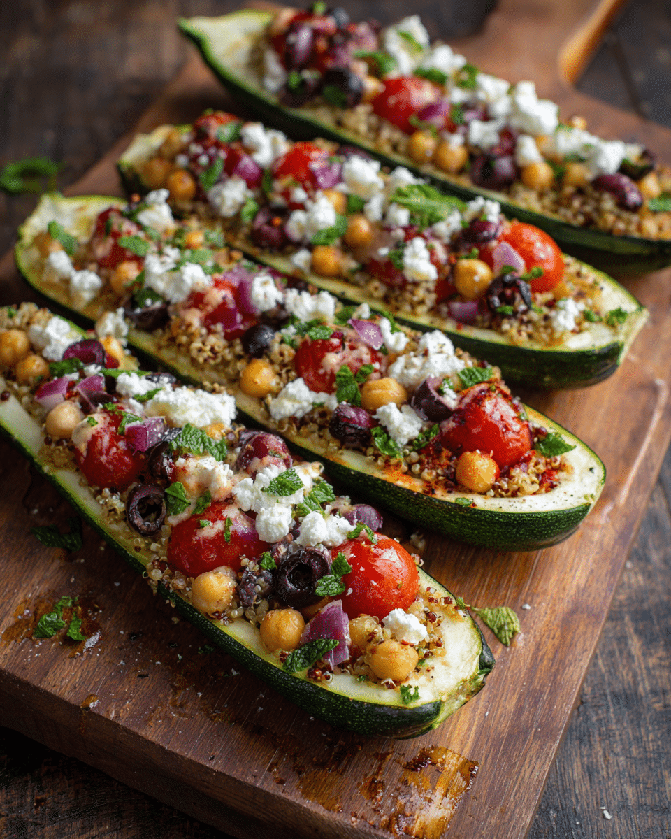 Mediterranean Stuffed Zucchini Boats