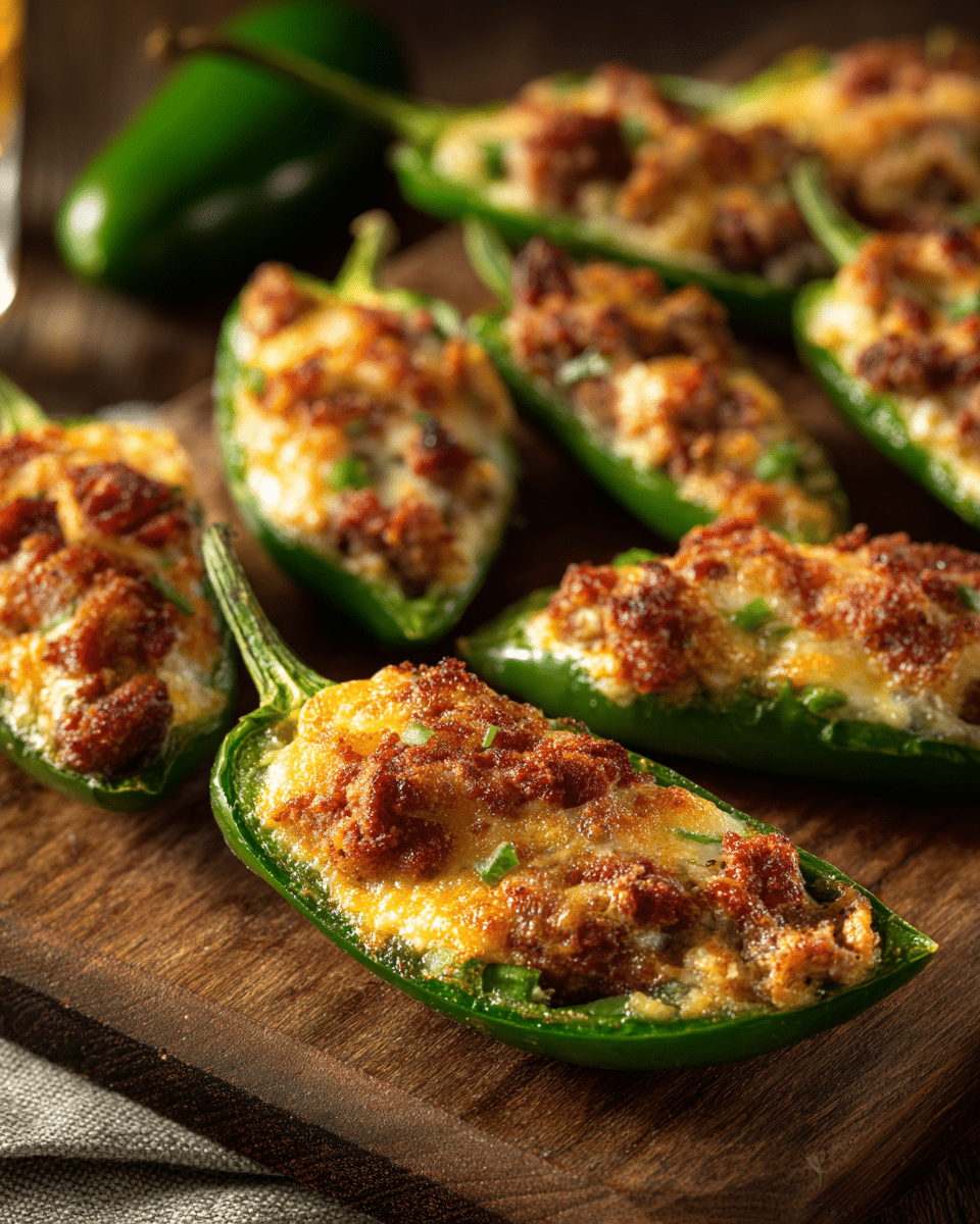 Football Food Sausage-Stuffed Jalapeños – Spicy, Cheesy & Crowd-Magnet