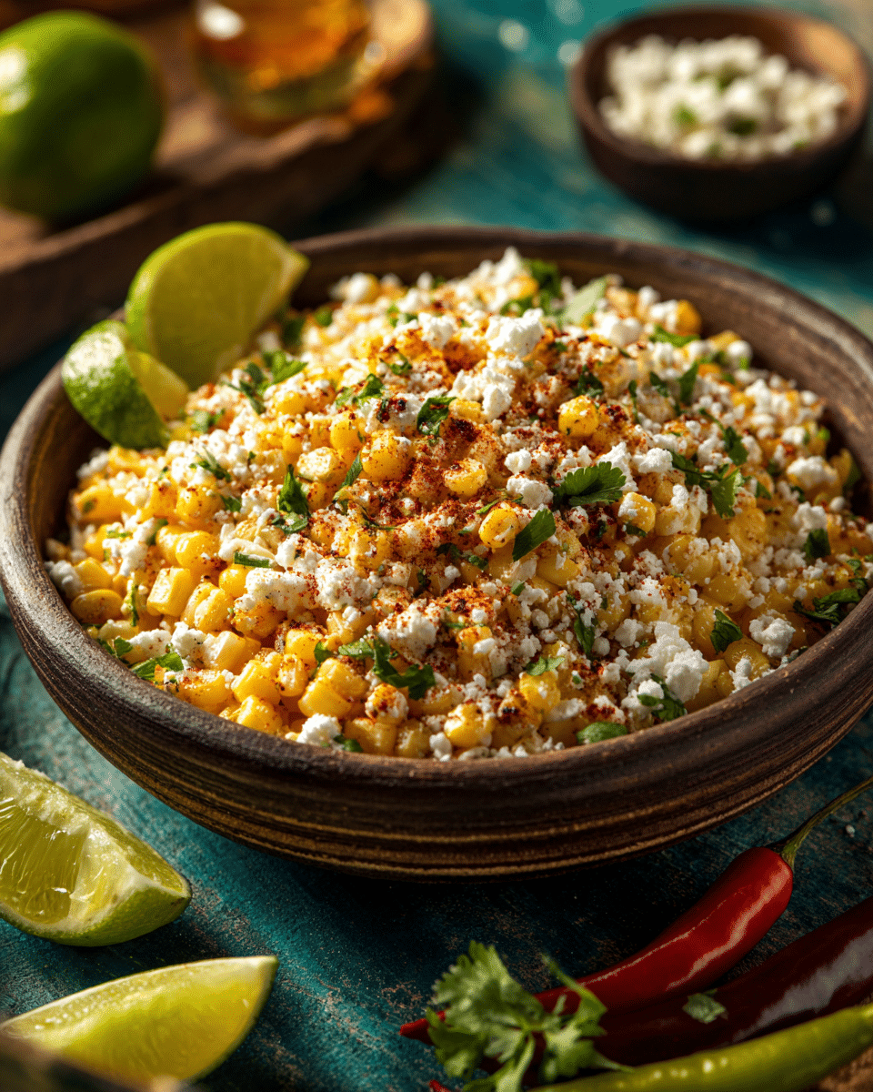 Esquites with Cotija & Lime – Creamy Street Corn Mexican Independence Day Food