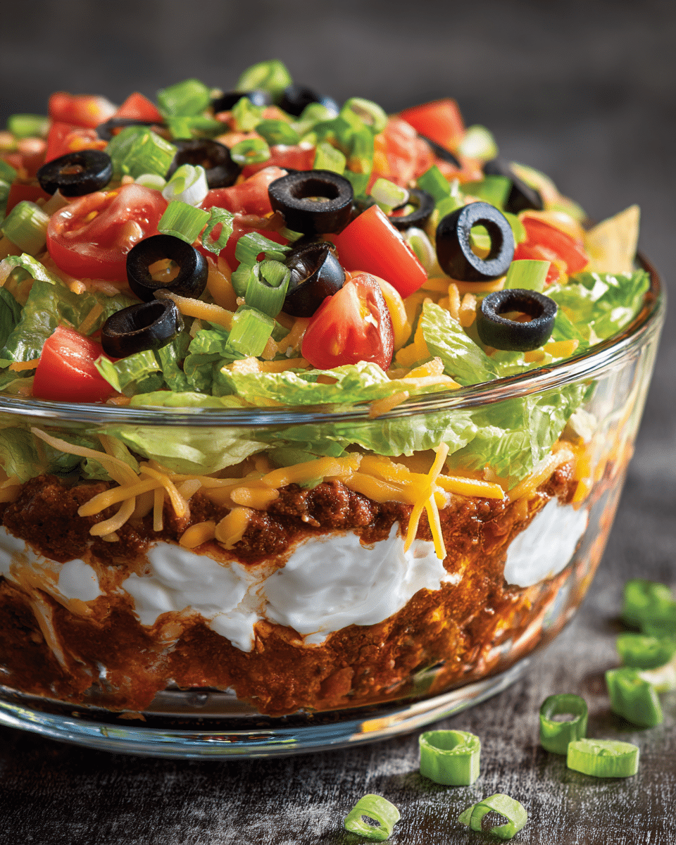Football Food Seven-Layer Taco Dip – Bold, Layered & Game-Day Classic