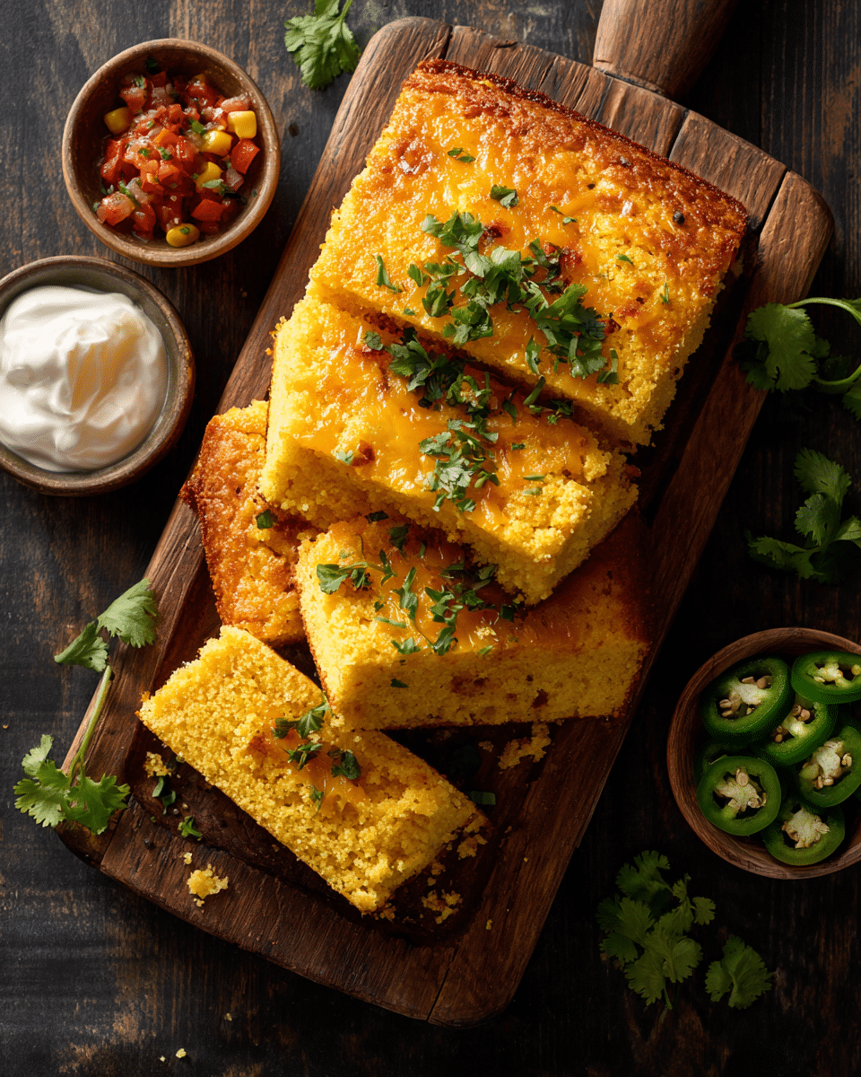 Chili-Stuffed Cornbread – Hearty, Cheesy Football Food
