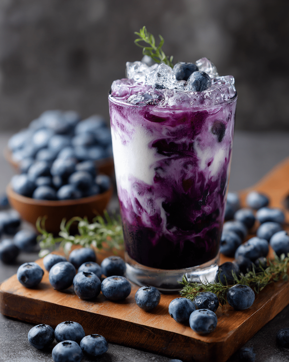 Blueberry Latte Iced Drink – Swirly, Trendy & TikTok Viral Sip