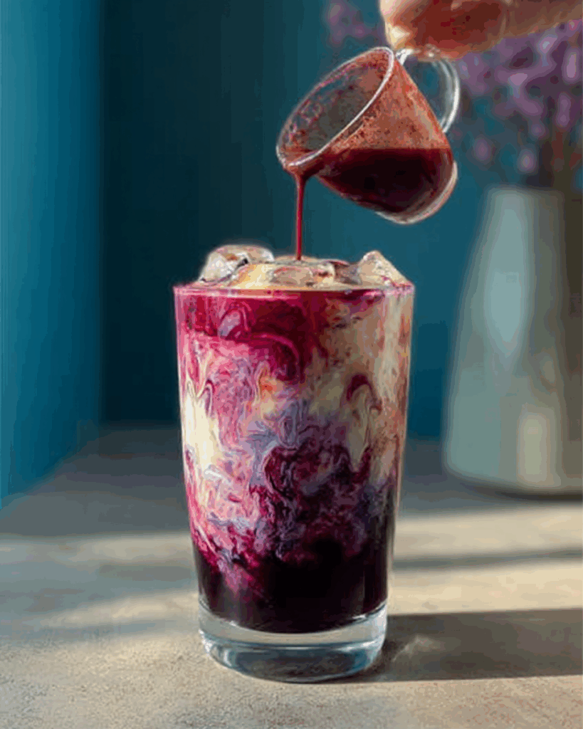 Blueberry Latte Iced Drink