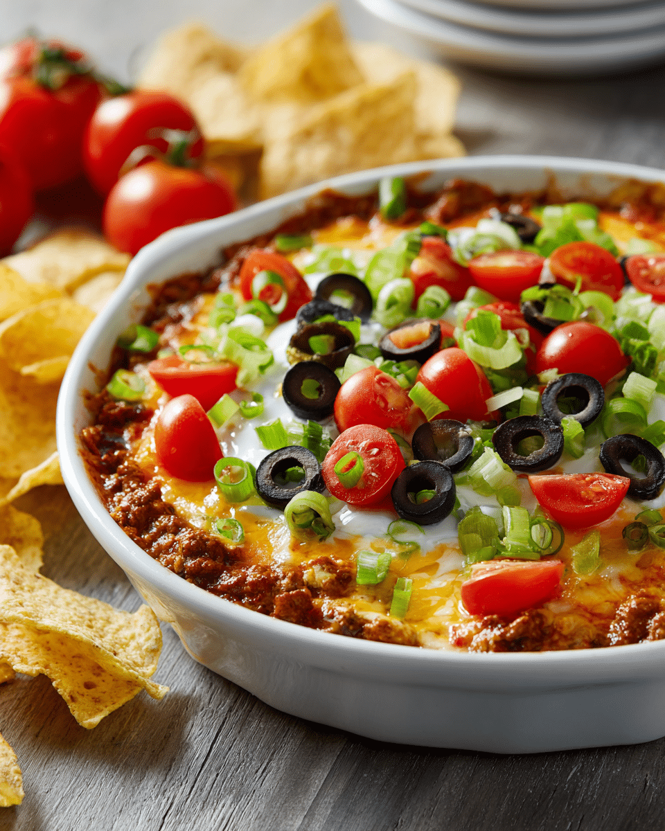 Football Food Taco Dip Supreme – Tex-Mex, Dip Bowl Favorite