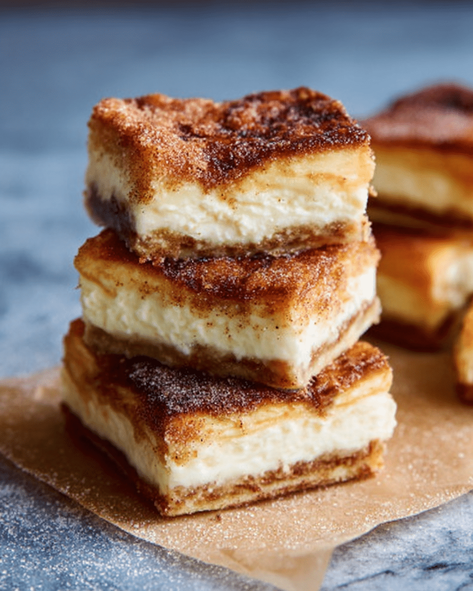 Churro Cheesecake Bars – Sweet, Crunchy & Crowd-Loving Dessert