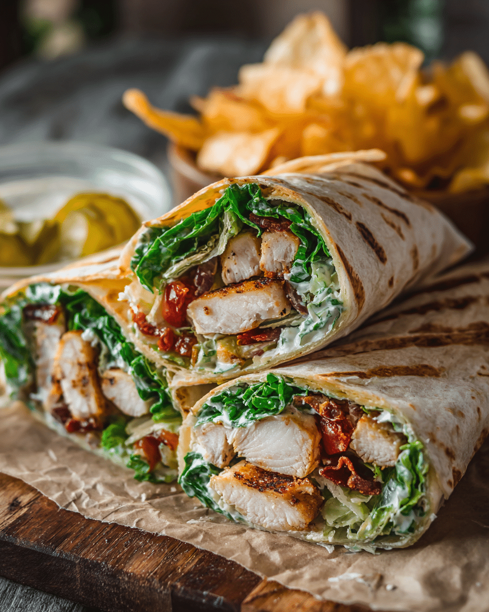 Chicken Caesar Wraps – Fresh, Crunchy & Grab-and-Go