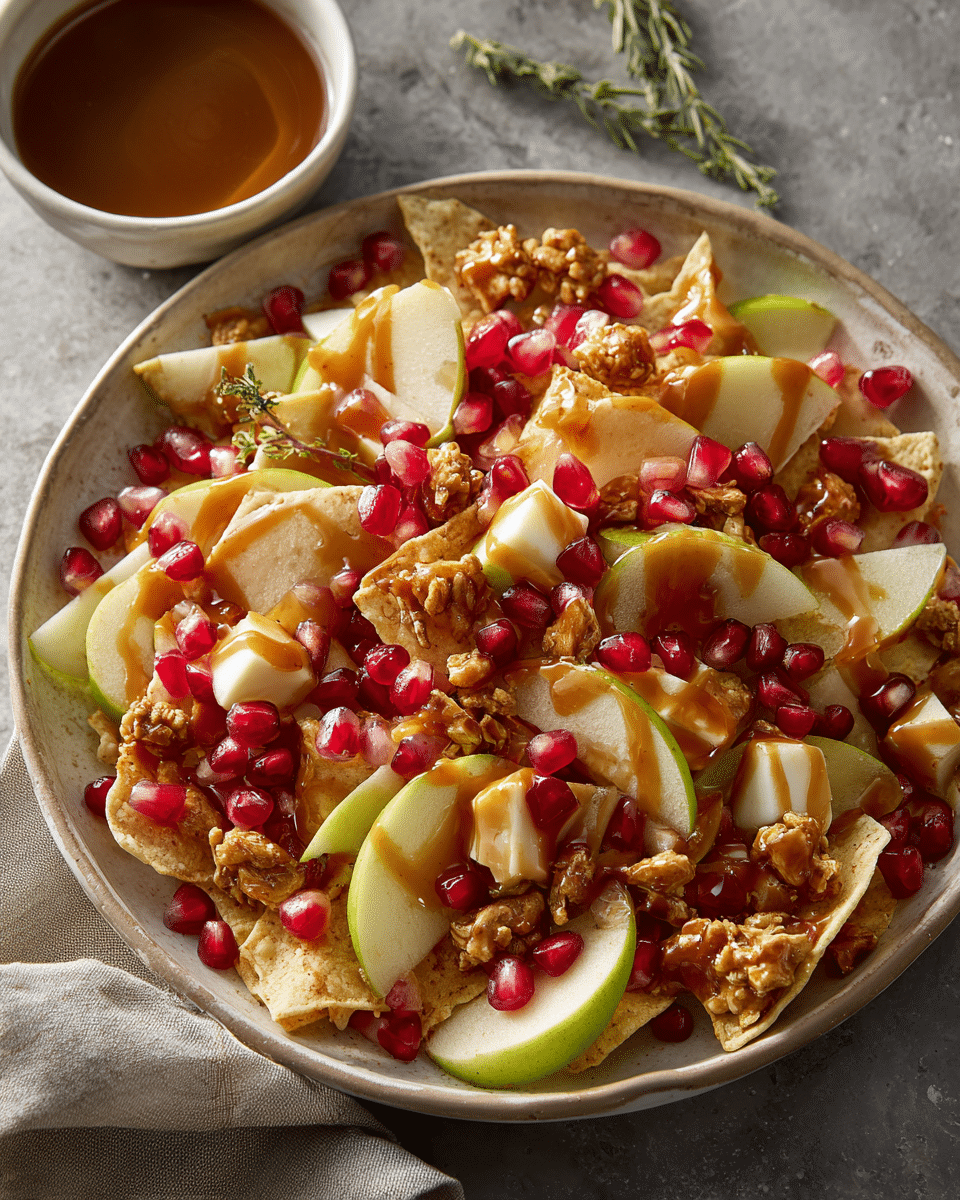 Caramel Apple Nachos – Sweet & Viral Back-to-School Snack