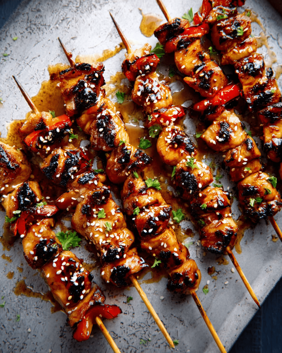 Honey Garlic Chicken Skewers – Sticky, Smoky & Perfect Fall BBQ