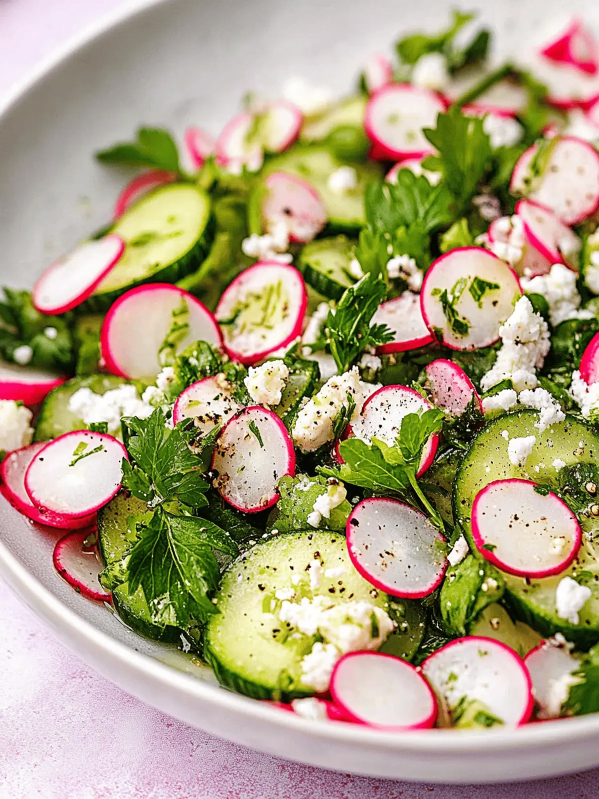 Crisp Cucumber Radish Salad with Creamy Goat Cheese Delight