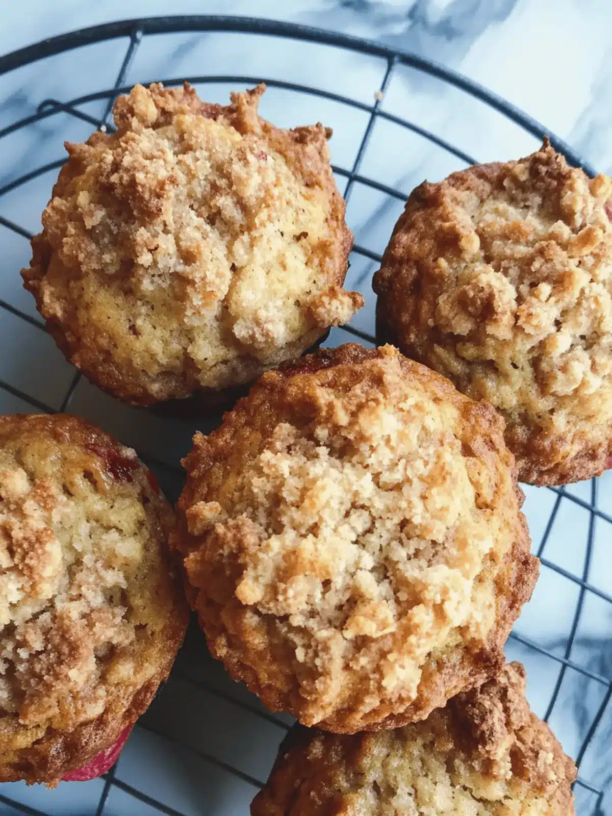 Lemon Rhubarb Spelt Muffins with Streusel