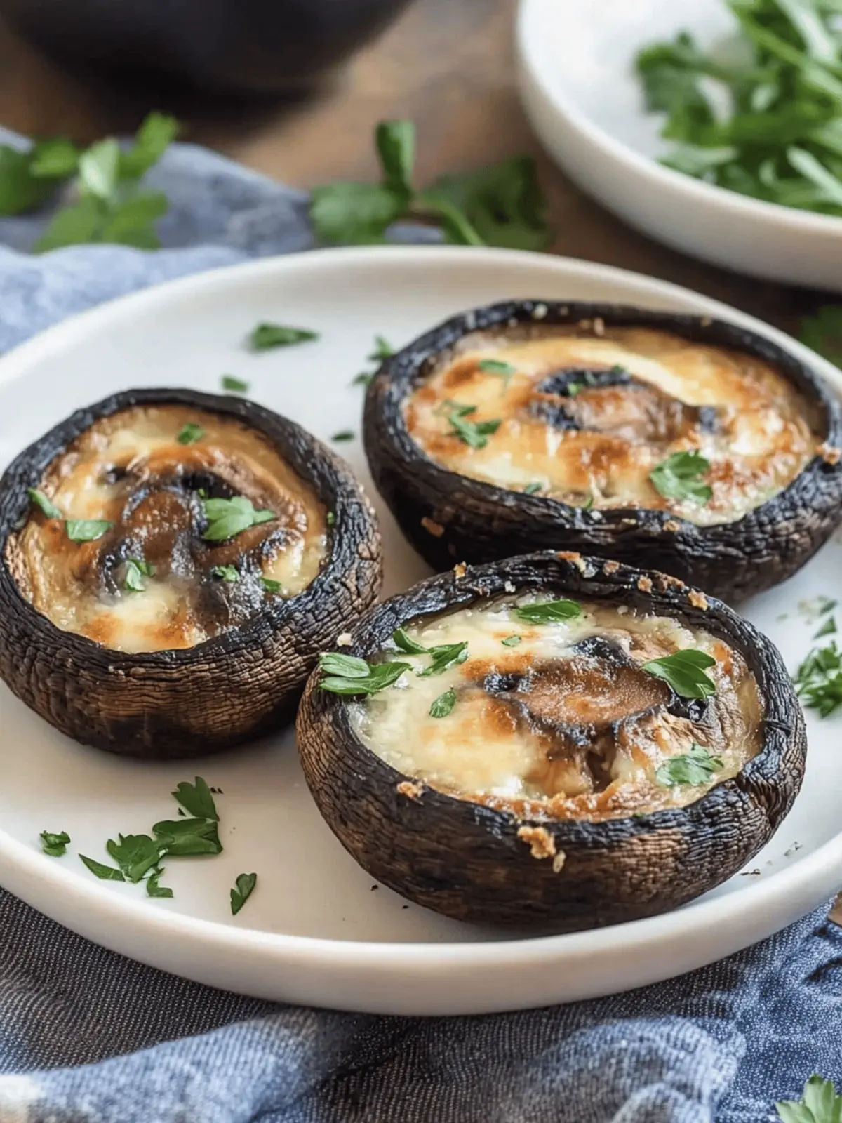 Baked portobello mushrooms
