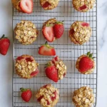 Strawberry Rhubarb Baked Oatmeal Muffins