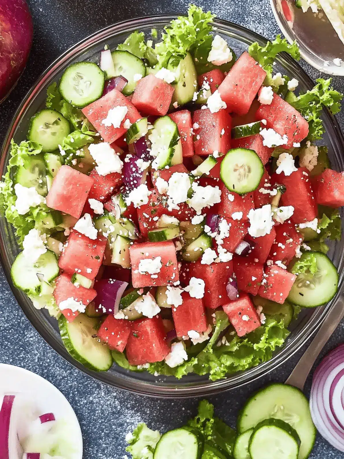 Cool Down with Watermelon Salad, Cucumber, and Feta Cheese