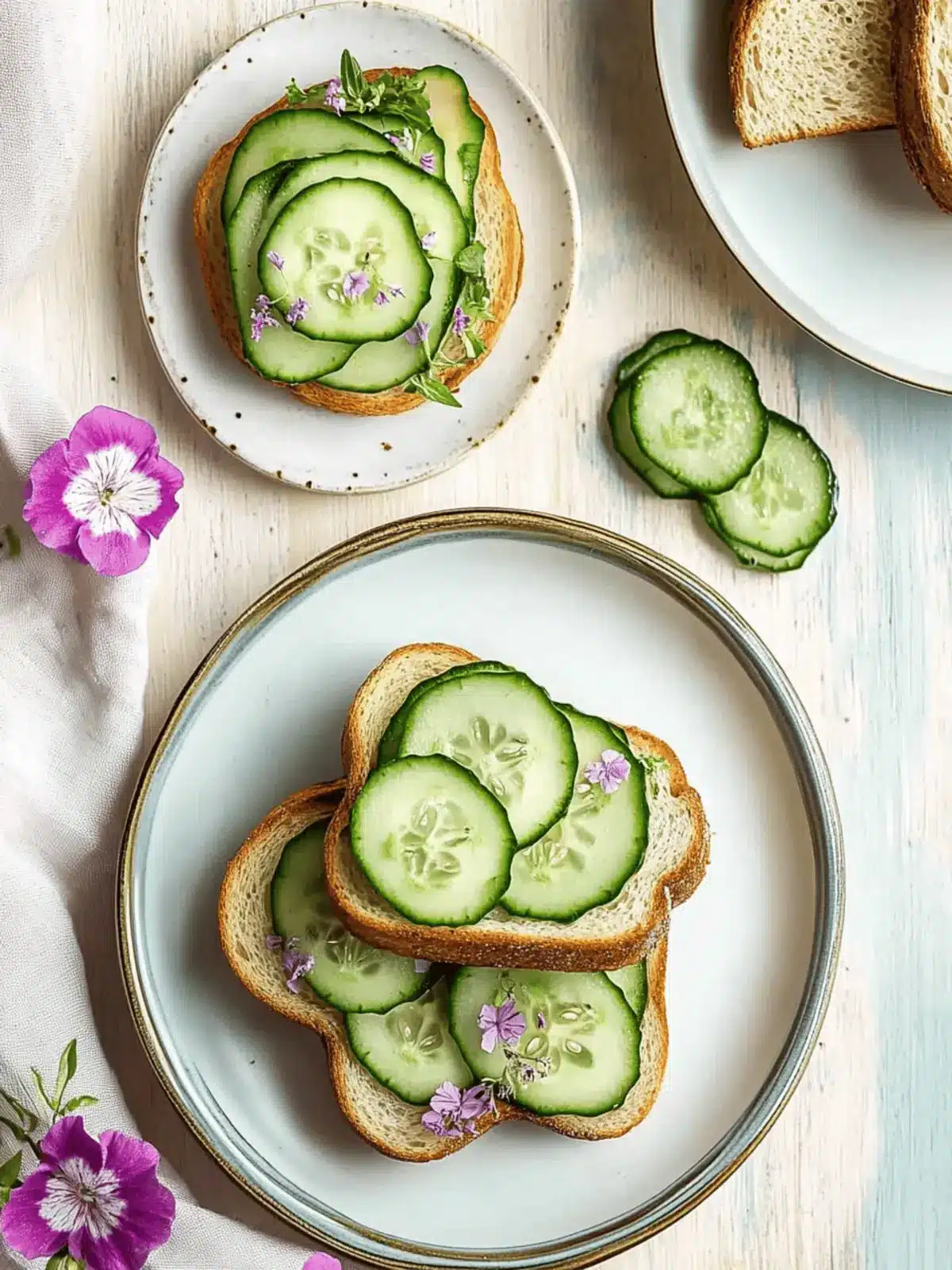 Cucumber Sandwiches with Creamy Dill for Refreshing Snacking