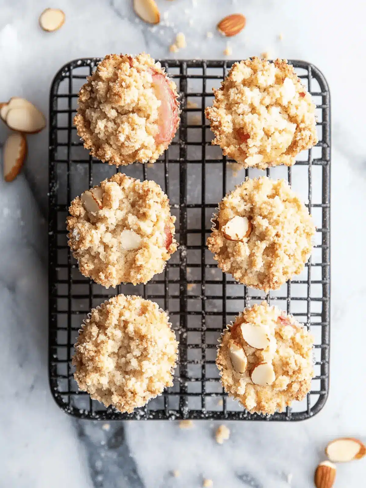 Almond Rhubarb Muffins with Almond Streusel