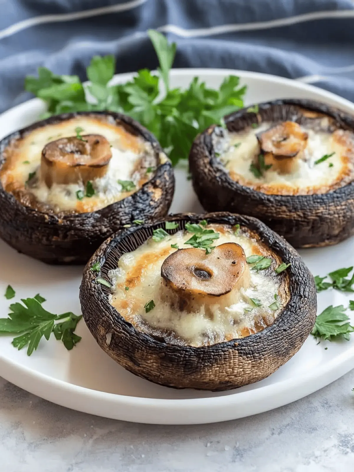 Baked portobello mushrooms