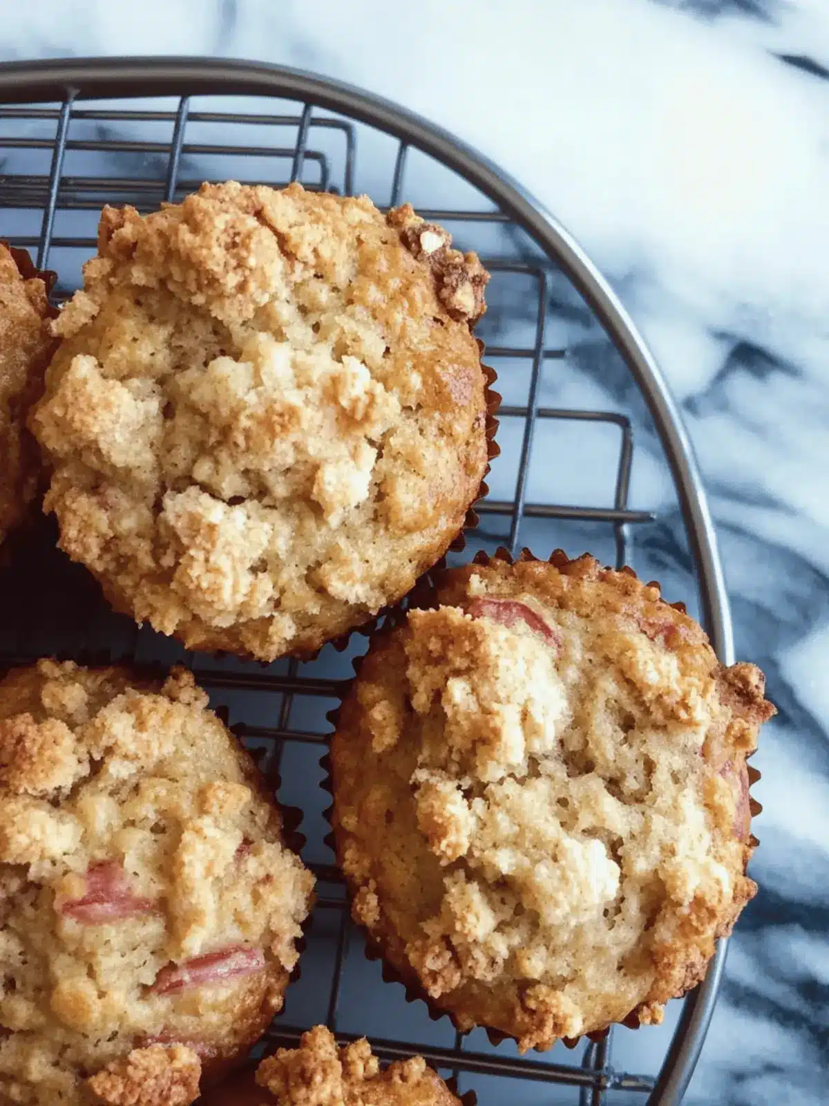 Lemon Rhubarb Spelt Muffins with Streusel