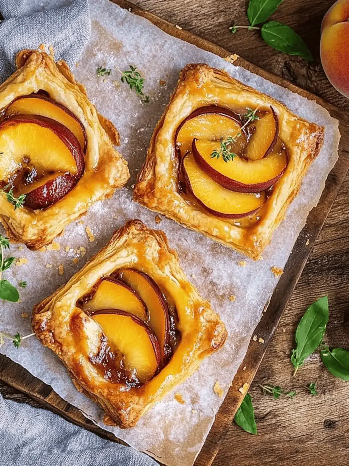 PEACH AND BRIE PUFF PASTRY TARTS