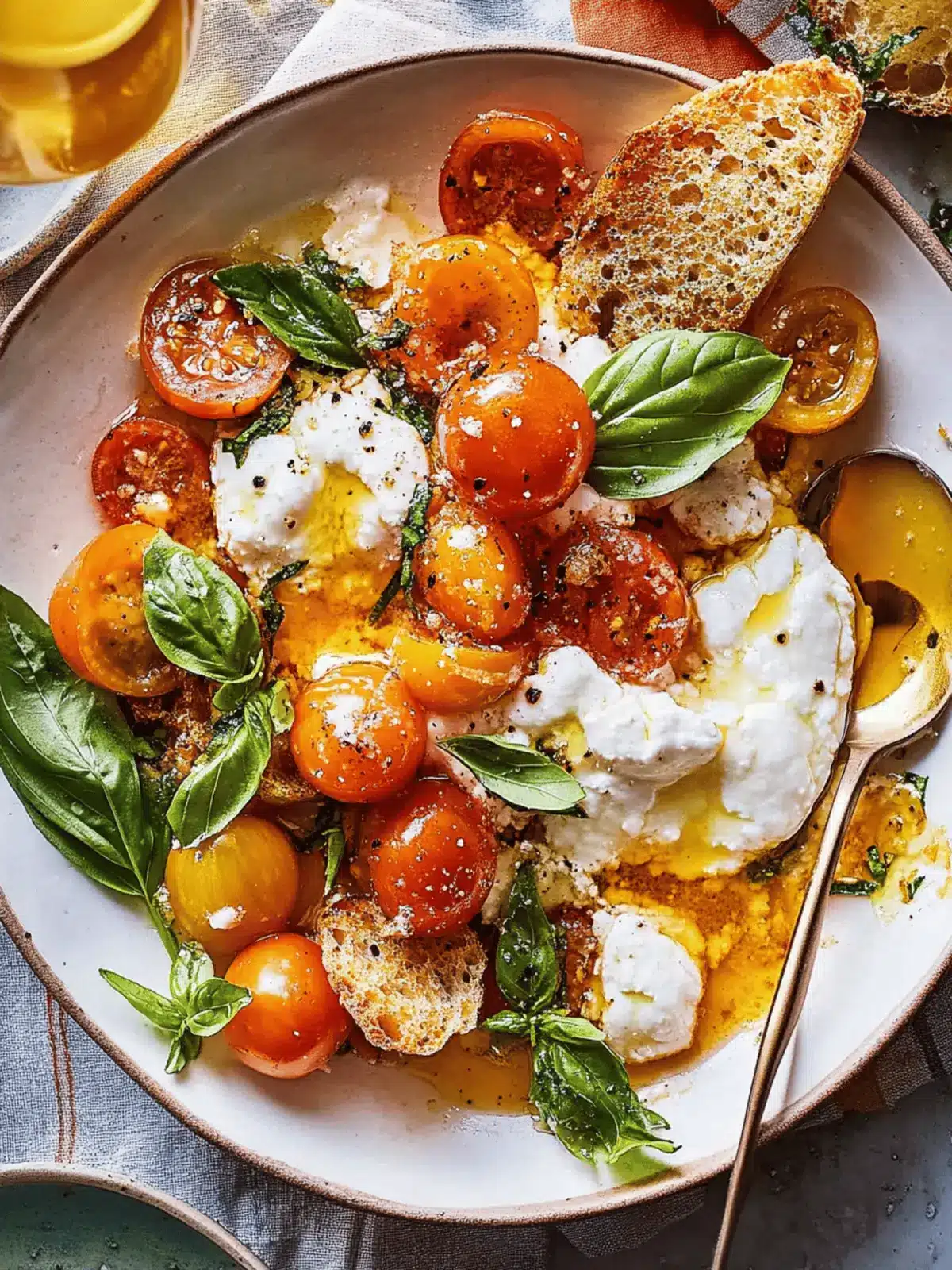 Sun Gold Tomato Caprese with Burrata