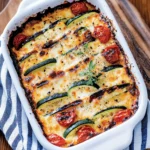 Cheesy Grilled Zucchini and Tomato Bake