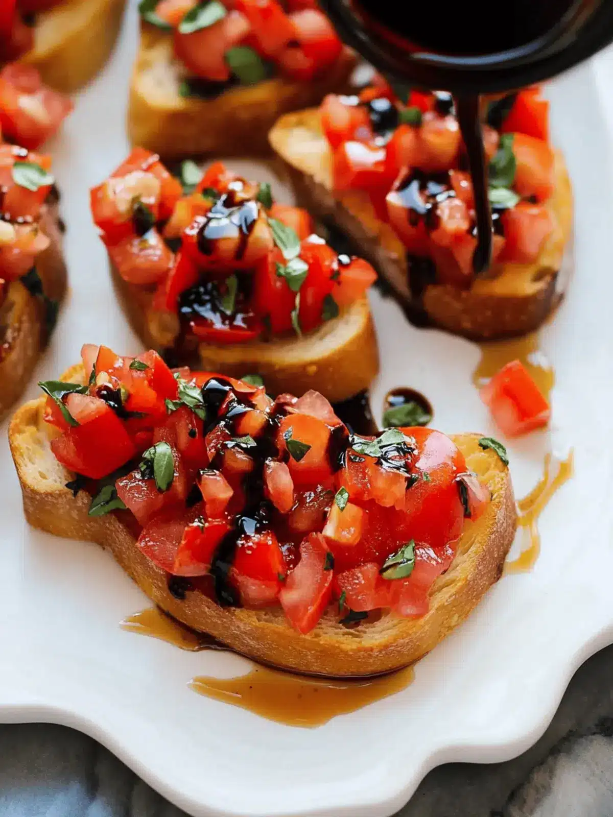 Irresistible Tomato Basil Bruschetta with Balsamic Drizzle