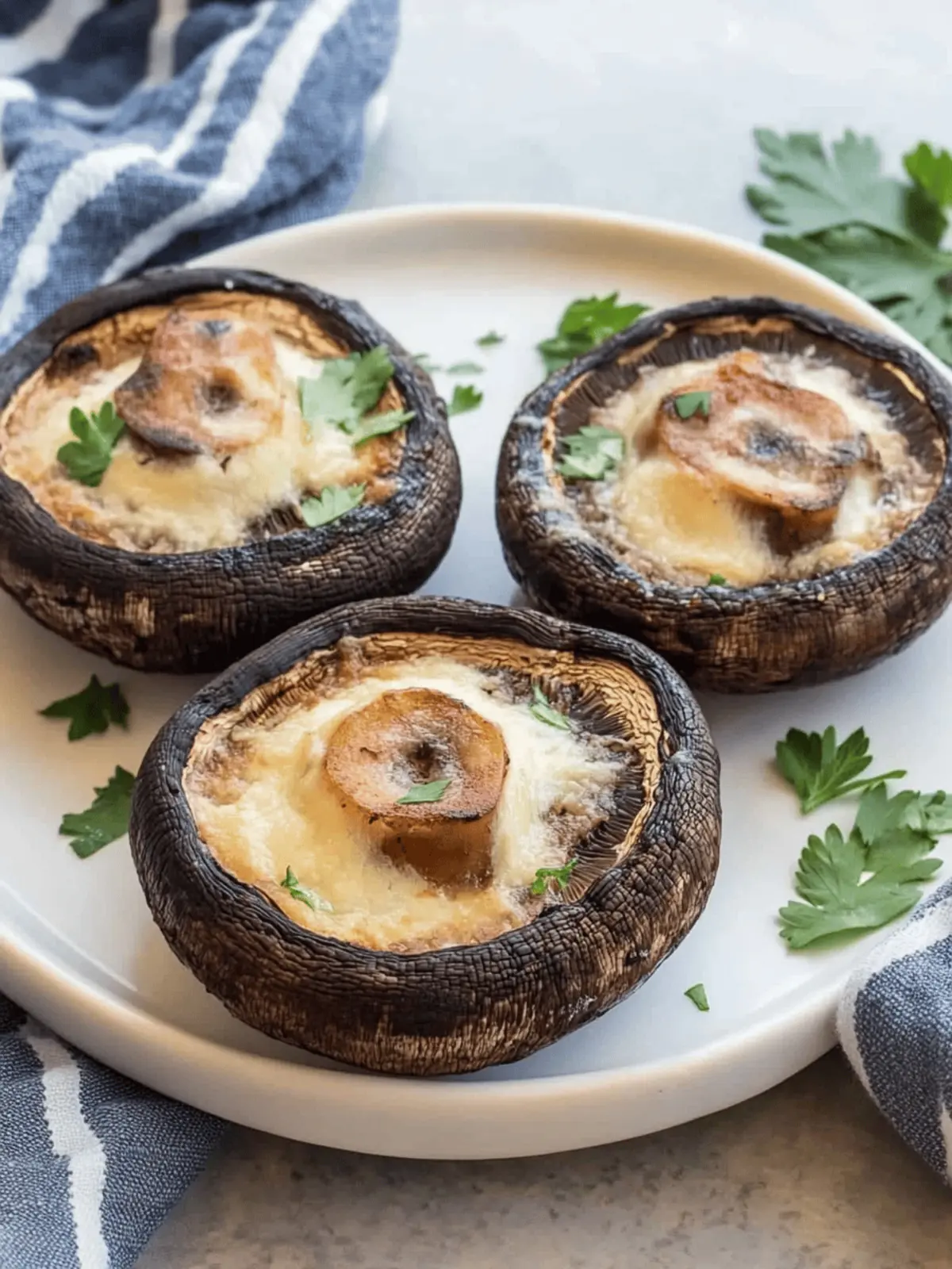 Baked portobello mushrooms