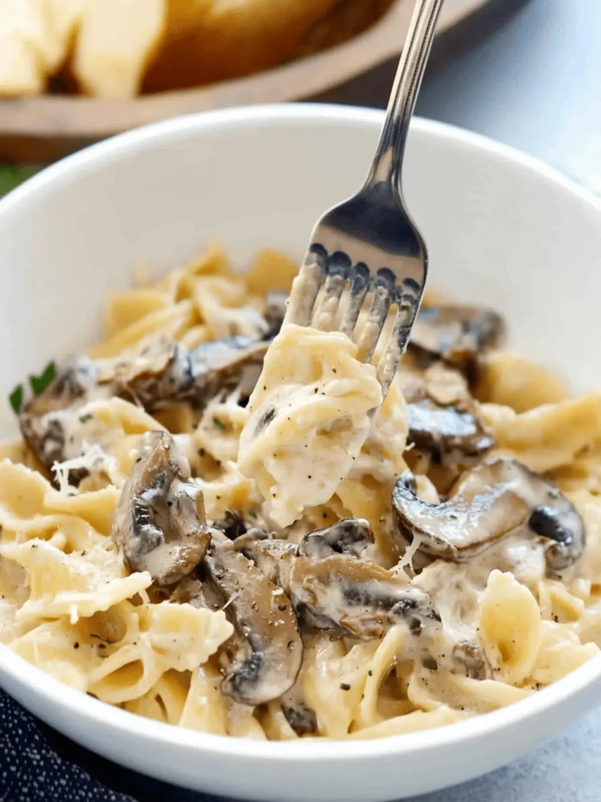Portobello Mushroom Pasta with Cream Sauce