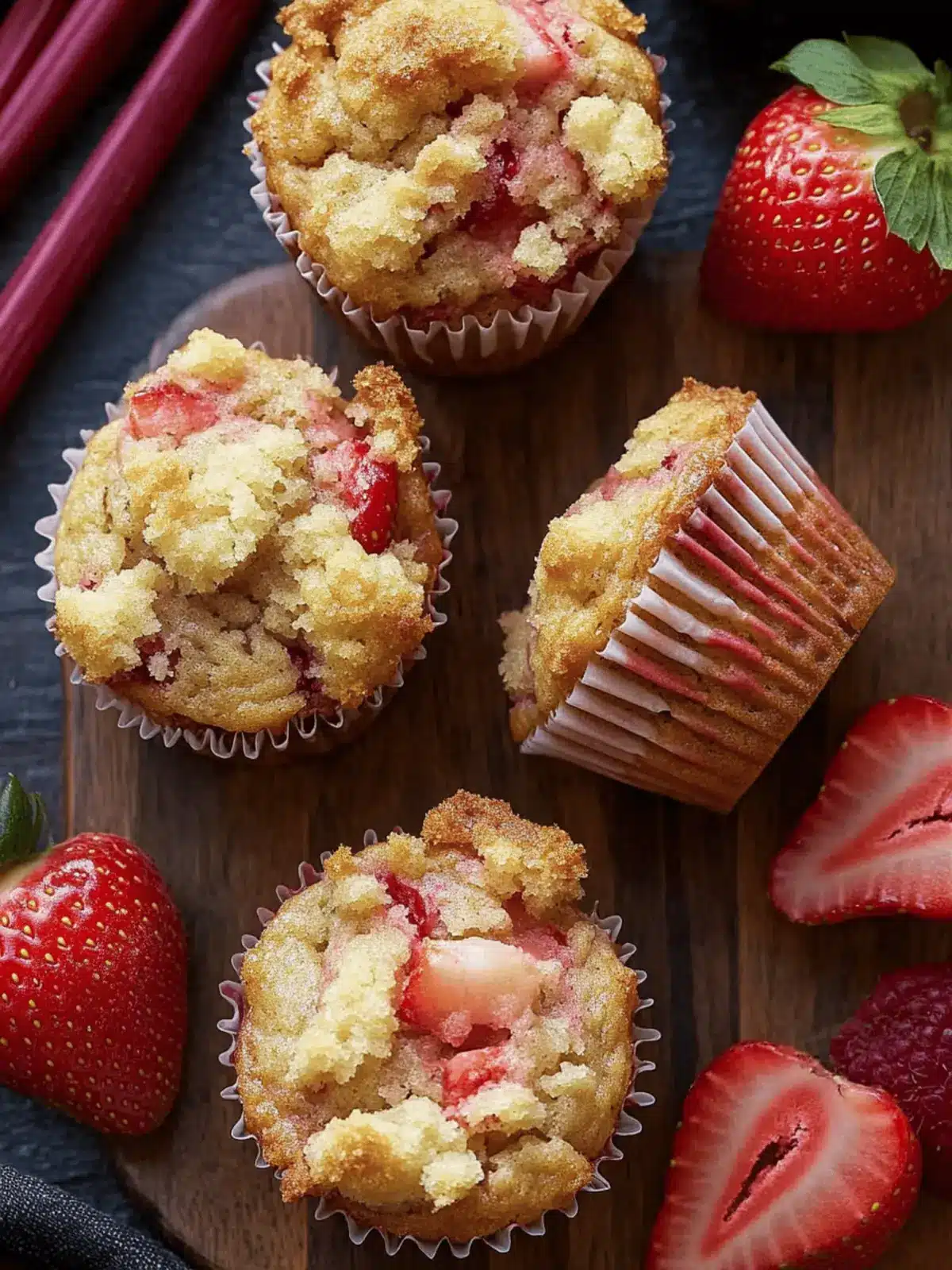 Strawberry Rhubarb Muffins