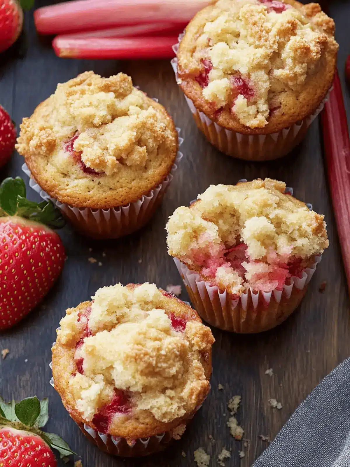 Strawberry Rhubarb Muffins