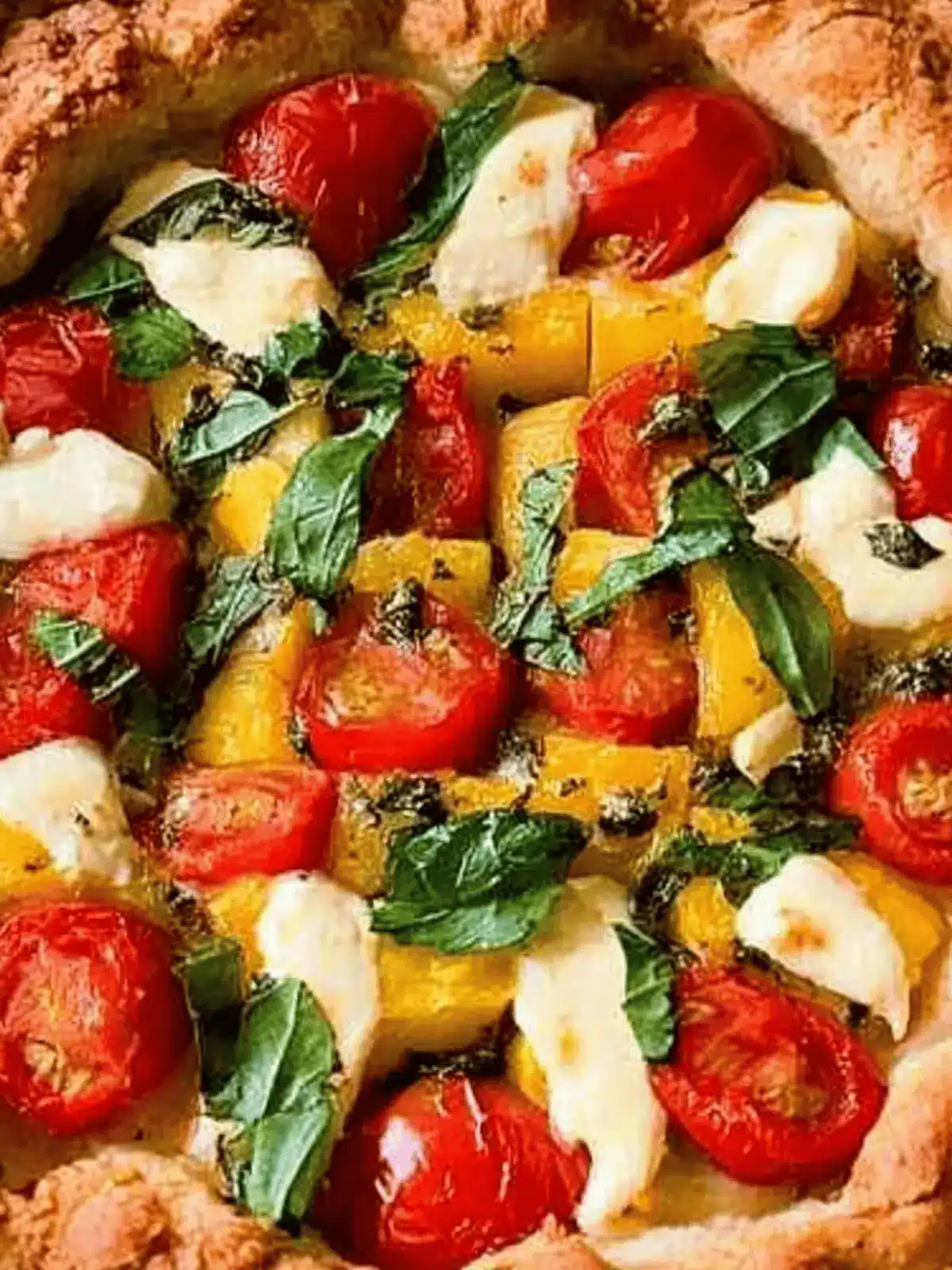 Herbed Patty Pan Squash Tomato Tart with a Healthy Crust Delight