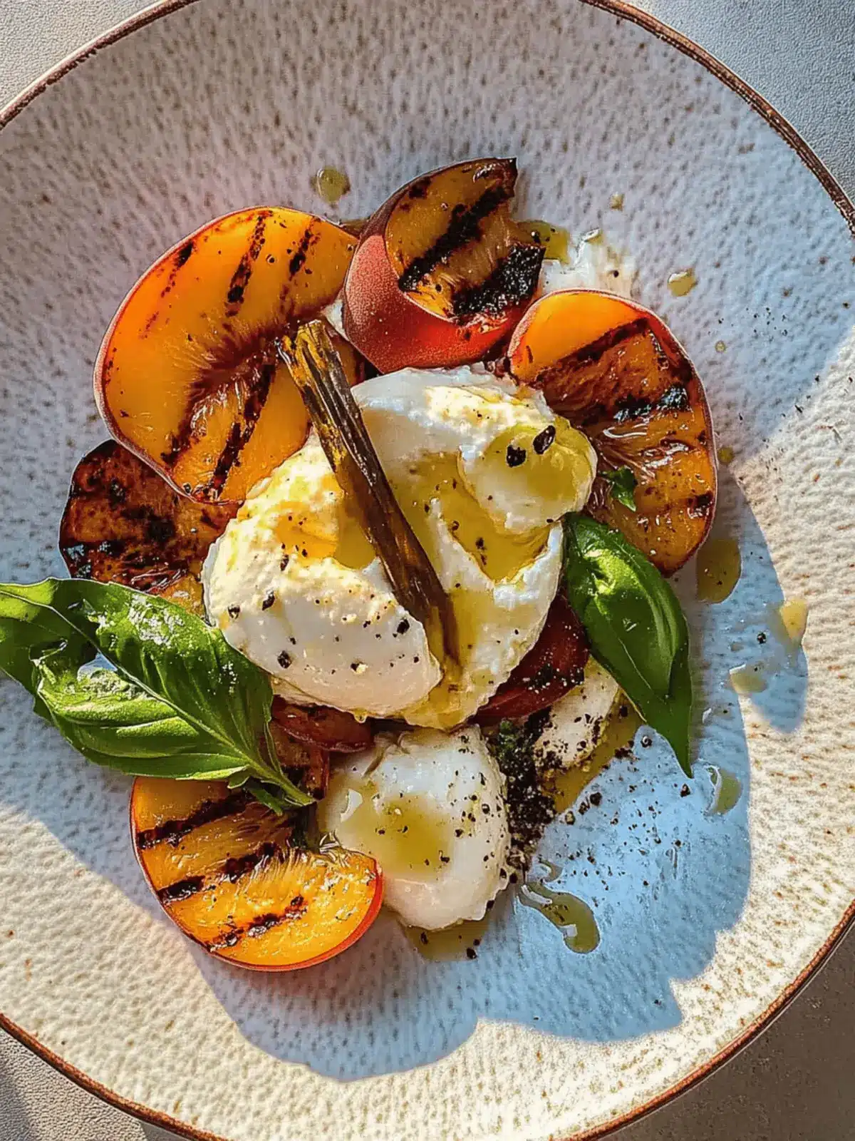 Grilled Peach & Burrata Salad