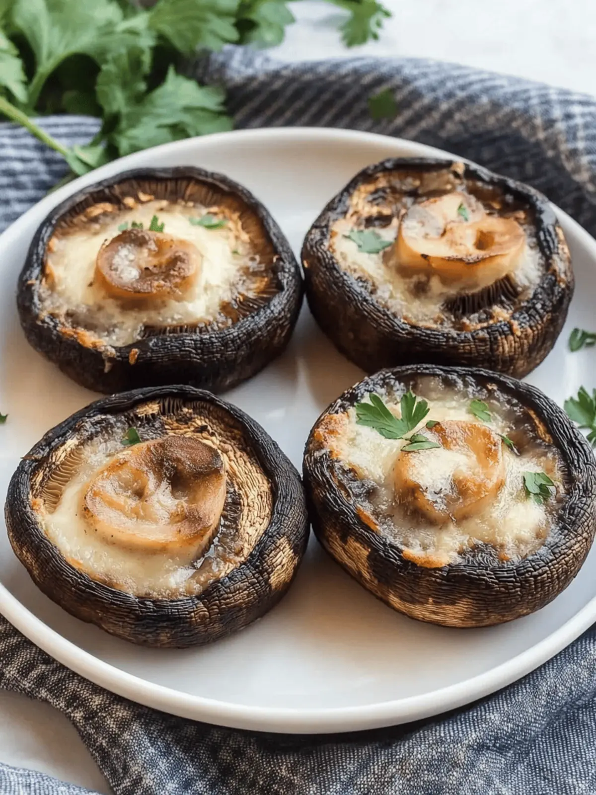 Baked portobello mushrooms