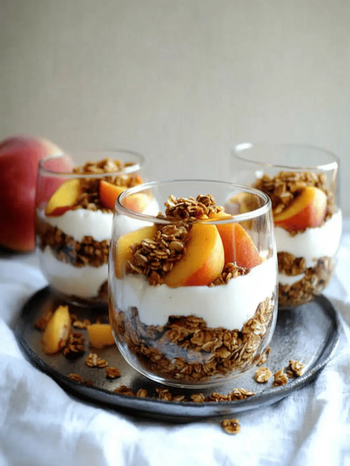 peach yogurt & brown sugar granola parfaits