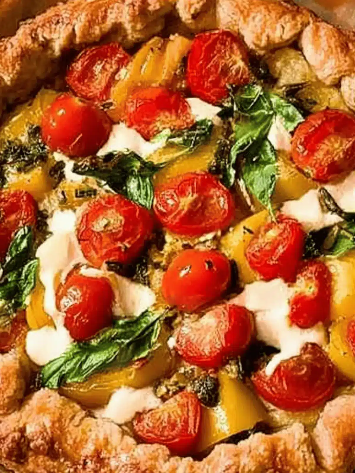 Herbed Patty Pan Squash Tomato Tart with a Healthy Crust Delight