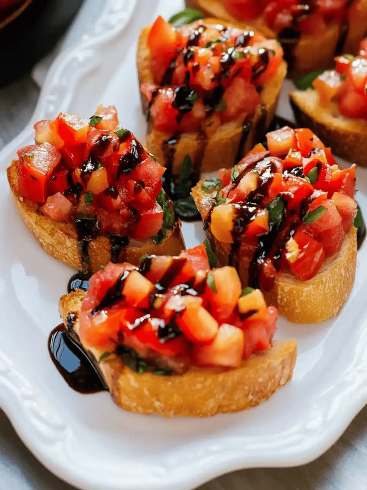 Irresistible Tomato Basil Bruschetta with Balsamic Drizzle