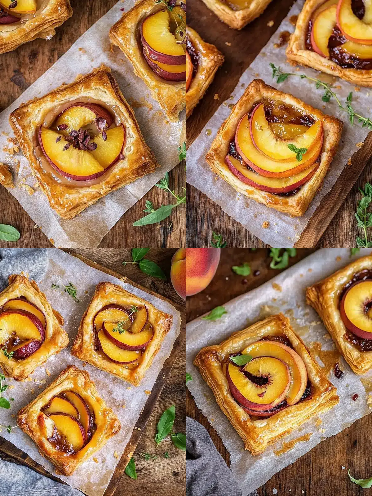 PEACH AND BRIE PUFF PASTRY TARTS