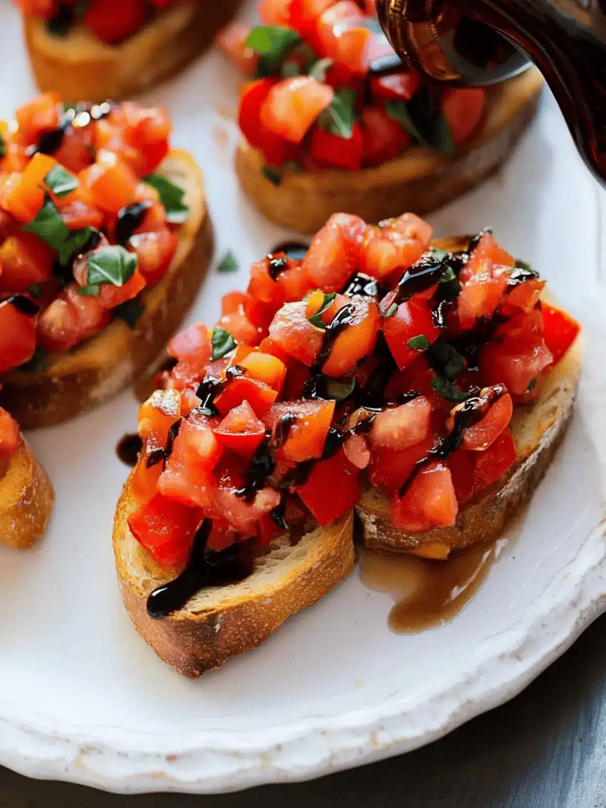 Irresistible Tomato Basil Bruschetta with Balsamic Drizzle
