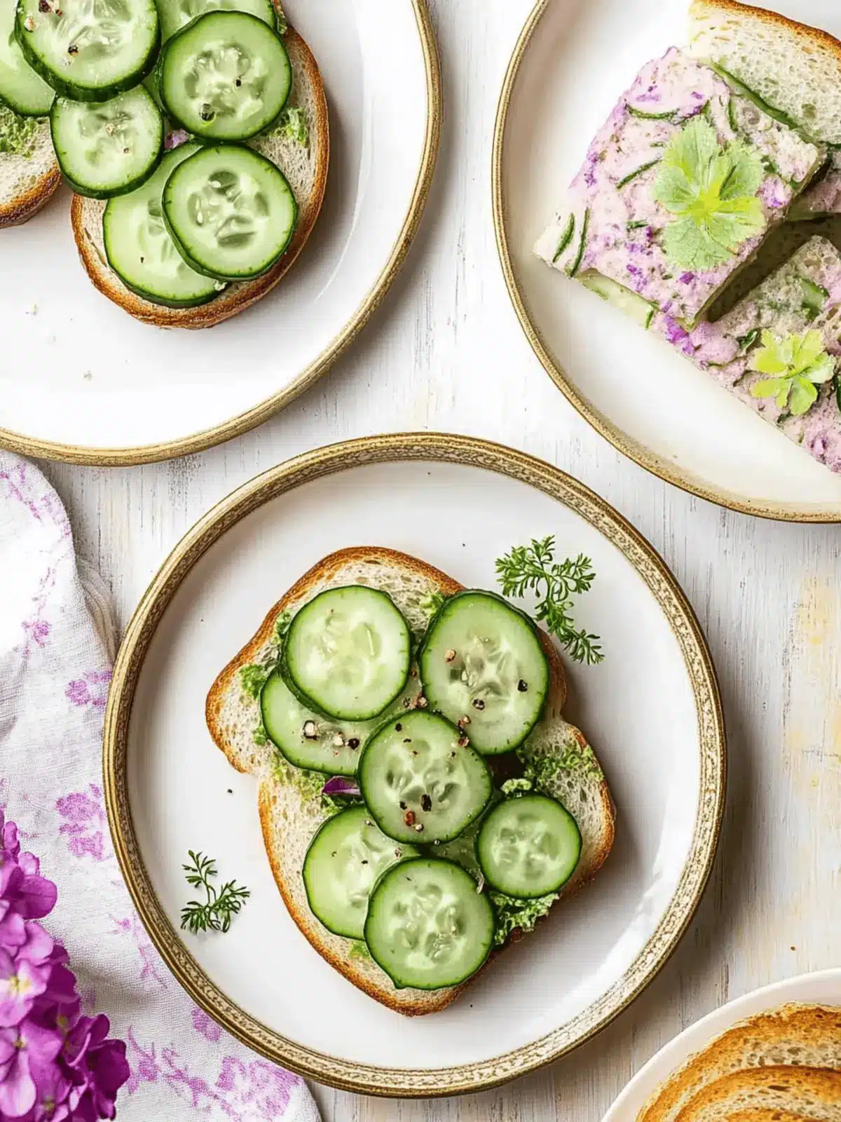 Cucumber Sandwiches with Creamy Dill for Refreshing Snacking