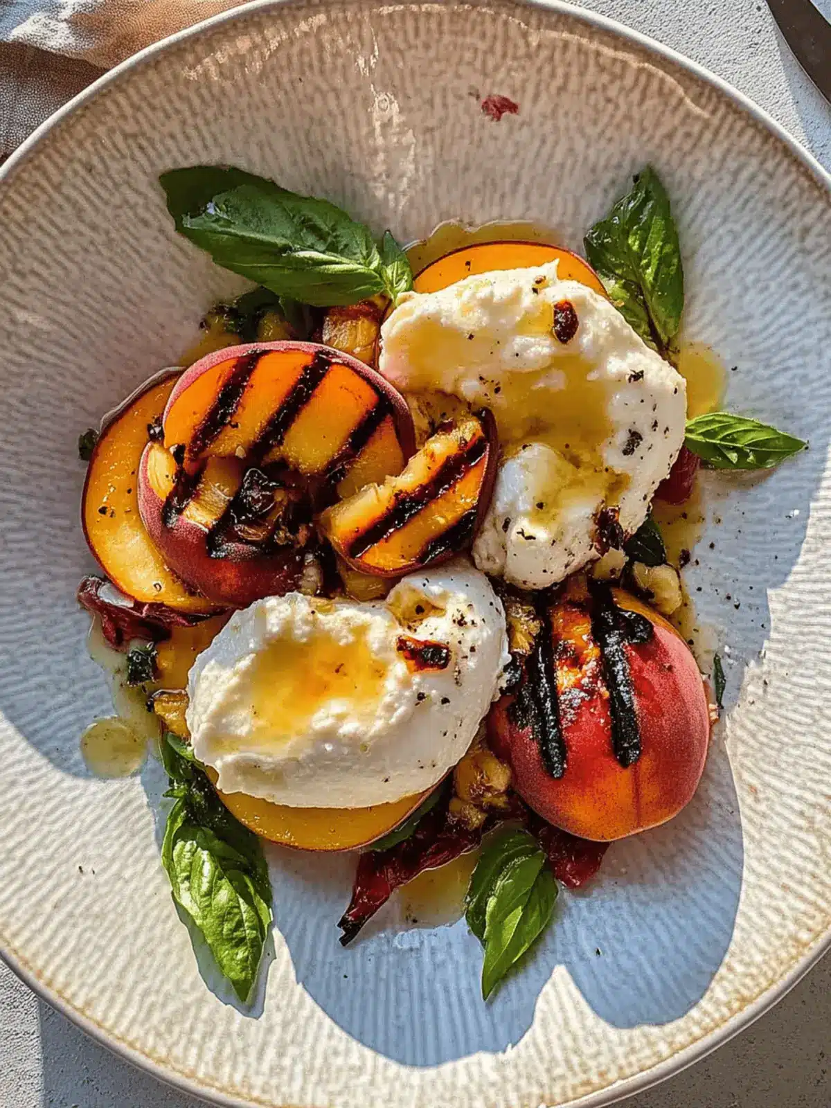 Grilled Peach & Burrata Salad