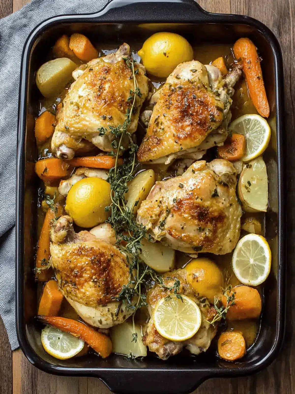 Crock Pot Lemon Garlic Chicken and Veggies