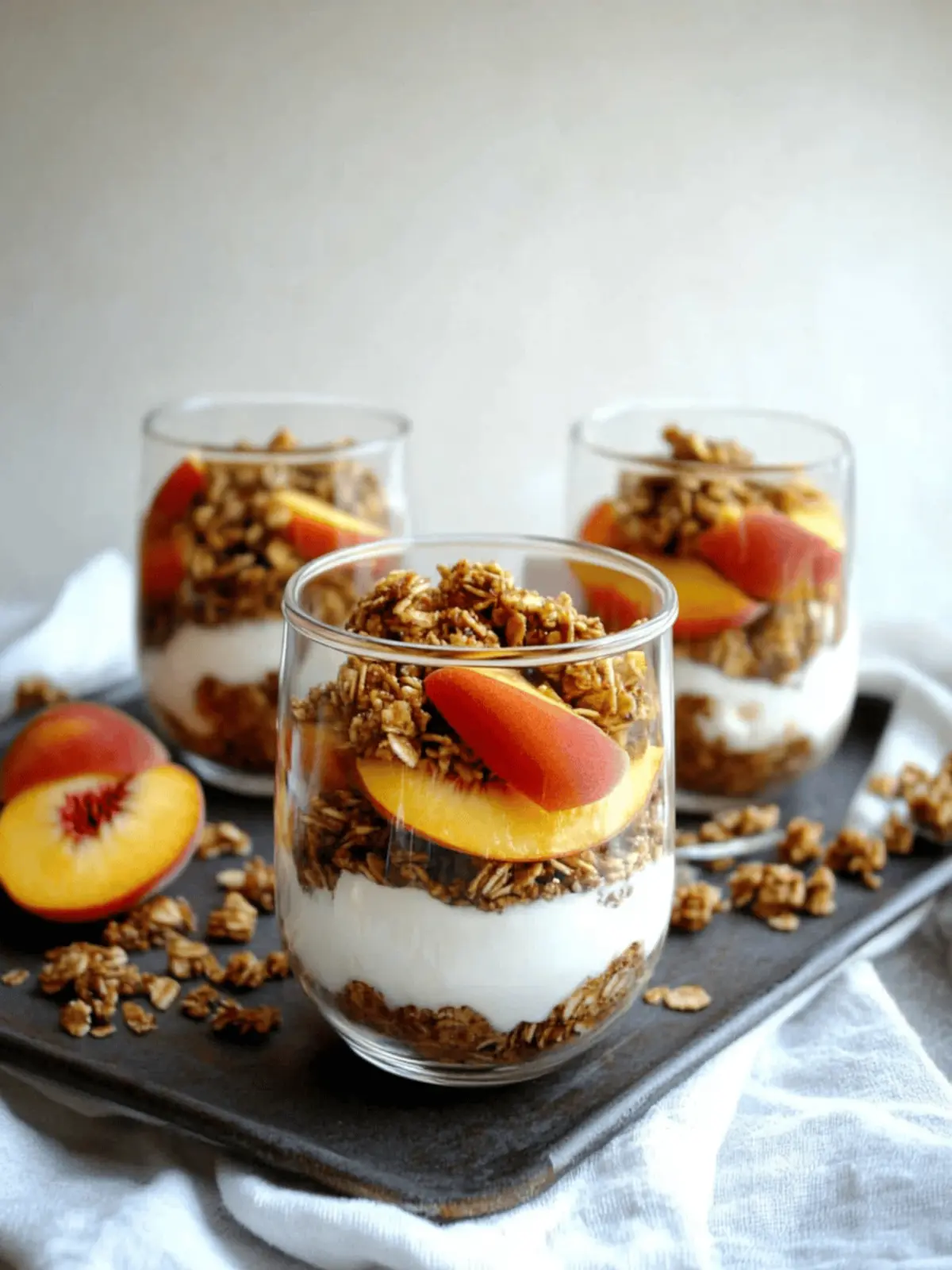 peach yogurt & brown sugar granola parfaits