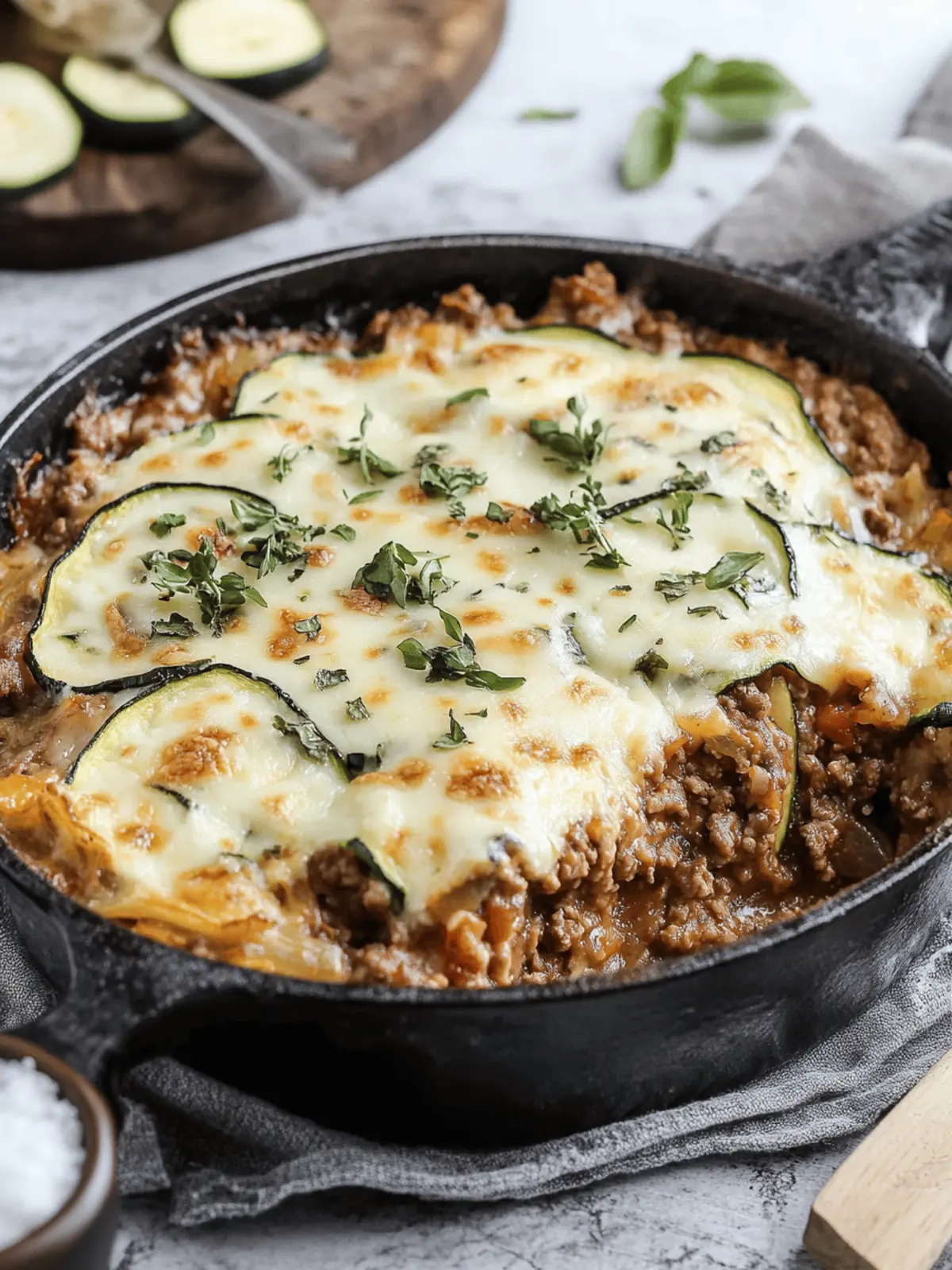 Savory Easy Zucchini Casserole with Ground Beef Low-Carb Delight